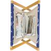 Ambesonne Fuchsia Magazine and Book Holder, Hearts Pattern Valentines Day Themed Design Retro Motifs Vintage Elements, Floor Rack Decor for Interior of Home & Office, 22″ x 19″, Off White Multicolor(Violet Blue White)