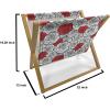 Ambesonne Fuchsia Magazine and Book Holder, Hearts Pattern Valentines Day Themed Design Retro Motifs Vintage Elements, Floor Rack Decor for Interior of Home & Office, 22″ x 19″, Off White Multicolor(Vermilion Black White)