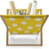 Ambesonne Fuchsia Magazine and Book Holder, Hearts Pattern Valentines Day Themed Design Retro Motifs Vintage Elements, Floor Rack Decor for Interior of Home & Office, 22″ x 19″, Off White Multicolor(Earth Yellow White)
