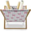 Ambesonne Fuchsia Magazine and Book Holder, Hearts Pattern Valentines Day Themed Design Retro Motifs Vintage Elements, Floor Rack Decor for Interior of Home & Office, 22″ x 19″, Off White Multicolor(Pale Pink Pale Blue)
