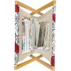 Ambesonne Fuchsia Magazine and Book Holder, Hearts Pattern Valentines Day Themed Design Retro Motifs Vintage Elements, Floor Rack Decor for Interior of Home & Office, 22″ x 19″, Off White Multicolor(Vermilion Black White)