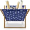 Ambesonne Fuchsia Magazine and Book Holder, Hearts Pattern Valentines Day Themed Design Retro Motifs Vintage Elements, Floor Rack Decor for Interior of Home & Office, 22″ x 19″, Off White Multicolor(Violet Blue White)