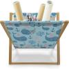 Ambesonne Fuchsia Magazine and Book Holder, Hearts Pattern Valentines Day Themed Design Retro Motifs Vintage Elements, Floor Rack Decor for Interior of Home & Office, 22″ x 19″, Off White Multicolor(Pale Blue Navy Blue)