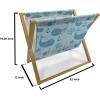 Ambesonne Fuchsia Magazine and Book Holder, Hearts Pattern Valentines Day Themed Design Retro Motifs Vintage Elements, Floor Rack Decor for Interior of Home & Office, 22″ x 19″, Off White Multicolor(Pale Blue Navy Blue)