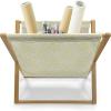 Ambesonne Fuchsia Magazine and Book Holder, Hearts Pattern Valentines Day Themed Design Retro Motifs Vintage Elements, Floor Rack Decor for Interior of Home & Office, 22″ x 19″, Off White Multicolor(Earth Yellow and White)