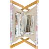Ambesonne Fuchsia Magazine and Book Holder, Hearts Pattern Valentines Day Themed Design Retro Motifs Vintage Elements, Floor Rack Decor for Interior of Home & Office, 22″ x 19″, Off White Multicolor(Pale Pink Pale Blue)