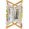 Ambesonne Fuchsia Magazine and Book Holder, Hearts Pattern Valentines Day Themed Design Retro Motifs Vintage Elements, Floor Rack Decor for Interior of Home & Office, 22″ x 19″, Off White Multicolor(Multicolor)