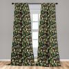 Ambesonne Garden Scene Curtains, Autumn Vibes Romantic Themed Monochrome Daisy Pattern Neutral Art, Window Treatments 2 Panel Set for Living Room Bedroom, Pair of – 28″ x 95″, Charcoal Grey Eggshell(Dark Coral Reseda Green)