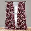 Ambesonne Garden Scene Curtains, Autumn Vibes Romantic Themed Monochrome Daisy Pattern Neutral Art, Window Treatments 2 Panel Set for Living Room Bedroom, Pair of – 28″ x 95″, Charcoal Grey Eggshell(Raspberry and White)