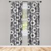Ambesonne Garden Scene Curtains, Autumn Vibes Romantic Themed Monochrome Daisy Pattern Neutral Art, Window Treatments 2 Panel Set for Living Room Bedroom, Pair of – 28″ x 95″, Charcoal Grey Eggshell(Charcoal Grey Eggshell)