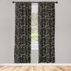 Ambesonne Garden Scene Curtains, Autumn Vibes Romantic Themed Monochrome Daisy Pattern Neutral Art, Window Treatments 2 Panel Set for Living Room Bedroom, Pair of – 28″ x 95″, Charcoal Grey Eggshell(Charcoal Grey and Mustard)