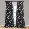 Ambesonne Garden Scene Curtains, Autumn Vibes Romantic Themed Monochrome Daisy Pattern Neutral Art, Window Treatments 2 Panel Set for Living Room Bedroom, Pair of – 28″ x 95″, Charcoal Grey Eggshell(White Grey)