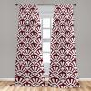 Ambesonne Garden Scene Curtains, Autumn Vibes Romantic Themed Monochrome Daisy Pattern Neutral Art, Window Treatments 2 Panel Set for Living Room Bedroom, Pair of – 28″ x 95″, Charcoal Grey Eggshell(Maroon and White)