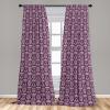 Ambesonne Garden Scene Curtains, Autumn Vibes Romantic Themed Monochrome Daisy Pattern Neutral Art, Window Treatments 2 Panel Set for Living Room Bedroom, Pair of – 28″ x 95″, Charcoal Grey Eggshell(Purple and White)