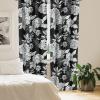 Ambesonne Garden Scene Curtains, Autumn Vibes Romantic Themed Monochrome Daisy Pattern Neutral Art, Window Treatments 2 Panel Set for Living Room Bedroom, Pair of – 28″ x 95″, Charcoal Grey Eggshell(Charcoal White)