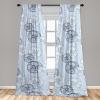 Ambesonne Garden Scene Curtains, Autumn Vibes Romantic Themed Monochrome Daisy Pattern Neutral Art, Window Treatments 2 Panel Set for Living Room Bedroom, Pair of – 28″ x 95″, Charcoal Grey Eggshell(Pale Azure Blue White)