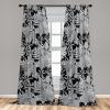 Ambesonne Garden Scene Curtains, Autumn Vibes Romantic Themed Monochrome Daisy Pattern Neutral Art, Window Treatments 2 Panel Set for Living Room Bedroom, Pair of – 28″ x 95″, Charcoal Grey Eggshell(Charcoal Grey and Pale Grey)