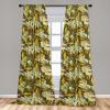 Ambesonne Garden Scene Curtains, Autumn Vibes Romantic Themed Monochrome Daisy Pattern Neutral Art, Window Treatments 2 Panel Set for Living Room Bedroom, Pair of – 28″ x 95″, Charcoal Grey Eggshell(Pistachio Green Mustard)