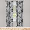 Ambesonne Garden Scene Curtains, Autumn Vibes Romantic Themed Monochrome Daisy Pattern Neutral Art, Window Treatments 2 Panel Set for Living Room Bedroom, Pair of – 28″ x 95″, Charcoal Grey Eggshell(Charcoal Grey and Pale Grey)