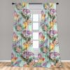 Ambesonne Garden Scene Curtains, Autumn Vibes Romantic Themed Monochrome Daisy Pattern Neutral Art, Window Treatments 2 Panel Set for Living Room Bedroom, Pair of – 28″ x 95″, Charcoal Grey Eggshell(Mint Green Multicolor)