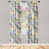 Ambesonne Garden Scene Curtains, Autumn Vibes Romantic Themed Monochrome Daisy Pattern Neutral Art, Window Treatments 2 Panel Set for Living Room Bedroom, Pair of – 28″ x 95″, Charcoal Grey Eggshell(Mint Green Multicolor)