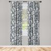 Ambesonne Garden Scene Curtains, Autumn Vibes Romantic Themed Monochrome Daisy Pattern Neutral Art, Window Treatments 2 Panel Set for Living Room Bedroom, Pair of – 28″ x 95″, Charcoal Grey Eggshell(Charcoal Grey Pale Grey)