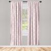 Ambesonne Garden Scene Curtains, Autumn Vibes Romantic Themed Monochrome Daisy Pattern Neutral Art, Window Treatments 2 Panel Set for Living Room Bedroom, Pair of – 28″ x 95″, Charcoal Grey Eggshell(Rose Pastel Pink)