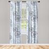 Ambesonne Garden Scene Curtains, Autumn Vibes Romantic Themed Monochrome Daisy Pattern Neutral Art, Window Treatments 2 Panel Set for Living Room Bedroom, Pair of – 28″ x 95″, Charcoal Grey Eggshell(Pale Azure Blue White)