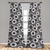 Ambesonne Garden Scene Curtains, Autumn Vibes Romantic Themed Monochrome Daisy Pattern Neutral Art, Window Treatments 2 Panel Set for Living Room Bedroom, Pair of – 28″ x 95″, Charcoal Grey Eggshell(Charcoal Grey Eggshell)
