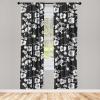 Ambesonne Garden Scene Curtains, Autumn Vibes Romantic Themed Monochrome Daisy Pattern Neutral Art, Window Treatments 2 Panel Set for Living Room Bedroom, Pair of – 28″ x 95″, Charcoal Grey Eggshell(Charcoal Grey White)