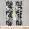 Ambesonne Garden Scene Curtains, Autumn Vibes Romantic Themed Monochrome Daisy Pattern Neutral Art, Window Treatments 2 Panel Set for Living Room Bedroom, Pair of – 28″ x 95″, Charcoal Grey Eggshell(Charcoal White)
