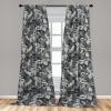 Ambesonne Garden Scene Curtains, Autumn Vibes Romantic Themed Monochrome Daisy Pattern Neutral Art, Window Treatments 2 Panel Set for Living Room Bedroom, Pair of – 28″ x 95″, Charcoal Grey Eggshell(Pale Ceil Blue Pale Grey)