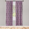 Ambesonne Garden Scene Curtains, Autumn Vibes Romantic Themed Monochrome Daisy Pattern Neutral Art, Window Treatments 2 Panel Set for Living Room Bedroom, Pair of – 28″ x 95″, Charcoal Grey Eggshell(Purple and White)