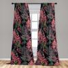 Ambesonne Garden Scene Curtains, Soft Tones Flowers Boho Pattern Springtime Inspired Neutral Art, Window Treatments 2 Panel Set for Living Room Bedroom, Pair of – 28″ x 95″, Lavender Blue Warm Taupe(Pastel Pink and Charcoal Grey)