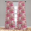 Ambesonne Garden Scene Curtains, Soft Tones Flowers Boho Pattern Springtime Inspired Neutral Art, Window Treatments 2 Panel Set for Living Room Bedroom, Pair of – 28″ x 95″, Lavender Blue Warm Taupe(Rose Pistachio Green)