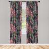 Ambesonne Garden Scene Curtains, Soft Tones Flowers Boho Pattern Springtime Inspired Neutral Art, Window Treatments 2 Panel Set for Living Room Bedroom, Pair of – 28″ x 95″, Lavender Blue Warm Taupe(Pastel Pink and Charcoal Grey)