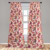 Ambesonne Garden Scene Curtains, Soft Tones Flowers Boho Pattern Springtime Inspired Neutral Art, Window Treatments 2 Panel Set for Living Room Bedroom, Pair of – 28″ x 95″, Lavender Blue Warm Taupe(Coral Salmon Dried Rose)