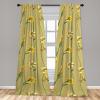 Ambesonne Garden Scene Curtains, Springtime Neutral Boho Pastel Colors Sketch Art of Minimalist Flowers Vintage, Window Treatments 2 Panel Set for Living Room Bedroom, Pair of – 28″ x 63″, Rose White(Pale Olive Green Mustard)