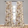 Ambesonne Garden Scene Curtains, Springtime Neutral Boho Pastel Colors Sketch Art of Minimalist Flowers Vintage, Window Treatments 2 Panel Set for Living Room Bedroom, Pair of – 28″ x 63″, Rose White(Pale Camel Fawn and Eggshell)