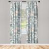Ambesonne Garden Scene Curtains, Springtime Neutral Boho Pastel Colors Sketch Art of Minimalist Flowers Vintage, Window Treatments 2 Panel Set for Living Room Bedroom, Pair of – 28″ x 63″, Rose White(Pale Slate Blue Blush)