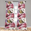 Ambesonne Garden Scene Curtains, Springtime Neutral Boho Pastel Colors Sketch Art of Minimalist Flowers Vintage, Window Treatments 2 Panel Set for Living Room Bedroom, Pair of – 28″ x 63″, Rose White(Pale Earth Yellow and Ruby)