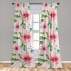 Ambesonne Garden Scene Curtains, Springtime Neutral Boho Pastel Colors Sketch Art of Minimalist Flowers Vintage, Window Treatments 2 Panel Set for Living Room Bedroom, Pair of – 28″ x 63″, Rose White(Dark Pink Rose Fern Green)