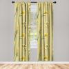 Ambesonne Garden Scene Curtains, Springtime Neutral Boho Pastel Colors Sketch Art of Minimalist Flowers Vintage, Window Treatments 2 Panel Set for Living Room Bedroom, Pair of – 28″ x 63″, Rose White(Pale Olive Green Mustard)