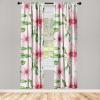 Ambesonne Garden Scene Curtains, Springtime Neutral Boho Pastel Colors Sketch Art of Minimalist Flowers Vintage, Window Treatments 2 Panel Set for Living Room Bedroom, Pair of – 28″ x 63″, Rose White(Dark Pink Rose Fern Green)