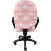 Ambesonne Heart Office Chair Slipcover, Love Themed Pastel Zentangle Ornament Valentine’s Day Romance Repetition, Protective Stretch Decorative Fabric Cover, Pastel Pink and White