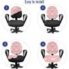 Ambesonne Heart Office Chair Slipcover, Love Themed Pastel Zentangle Ornament Valentine’s Day Romance Repetition, Protective Stretch Decorative Fabric Cover, Pastel Pink and White