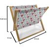 Ambesonne Hearts Magazine and Book Holder, Rhythmic Sponge Print Look Cutsy Valentines Romance Love, Floor Rack Decor for Interior of Home & Office, 22″ x 19″, Blush Pastel Pink(Ruby Pale Blue White)