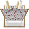 Ambesonne Hearts Magazine and Book Holder, Rhythmic Sponge Print Look Cutsy Valentines Romance Love, Floor Rack Decor for Interior of Home & Office, 22″ x 19″, Blush Pastel Pink(Ruby Pale Blue White)