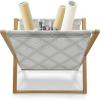 Ambesonne Hearts Magazine and Book Holder, Rhythmic Sponge Print Look Cutsy Valentines Romance Love, Floor Rack Decor for Interior of Home & Office, 22″ x 19″, Blush Pastel Pink(Pale Almond Green White)