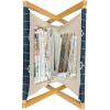 Ambesonne Love Magazine and Book Holder, Hipster Hearts Pattern with Love You Texts Heart Shapes Valentines Day Theme, Floor Rack Decor for Interior of Home & Office, 22″ x 19″, Vermilion Multicolor(Dark Blue Cream)